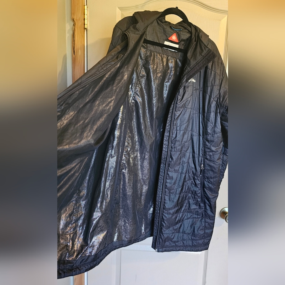 Columbia Omni Heat 2X Long Black Jacket Lightweight But Warm - Picture 4 of 7